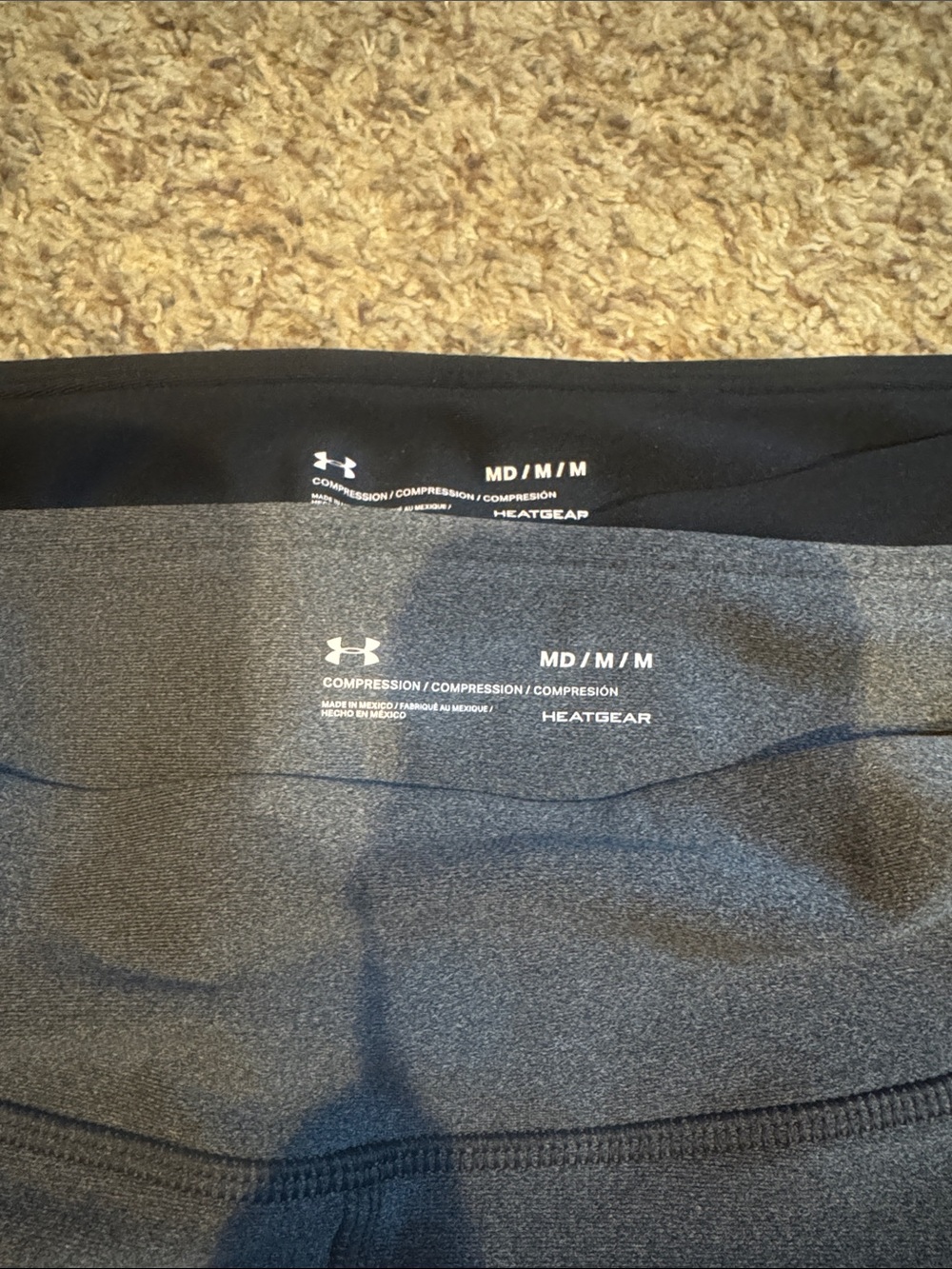 Under Armour Women’s Bike Shorts Duo — Black & Heather Gray - Picture 2 of 4